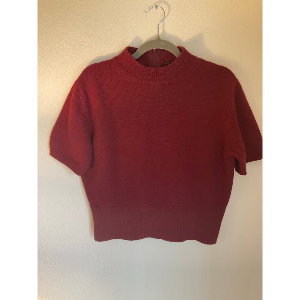 Marc Jacobs cashmere burgundy/red short sleeve mohair knit top